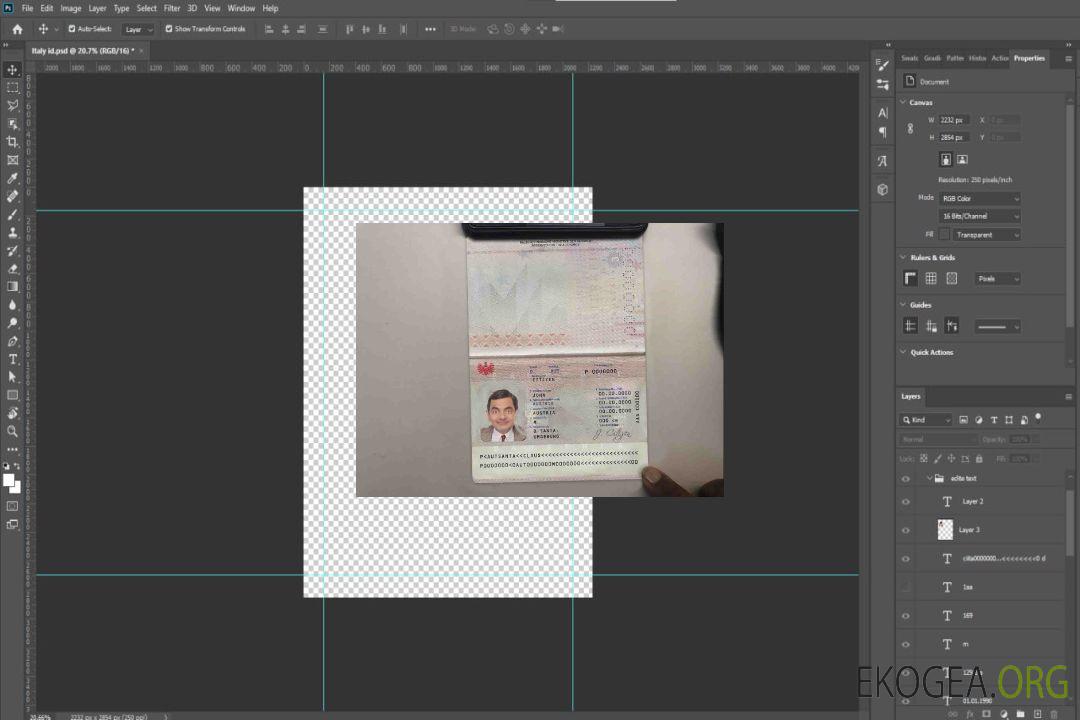 Modèle de passeport autrichien au format PSD (+ aspect photo PSD modifiable) template